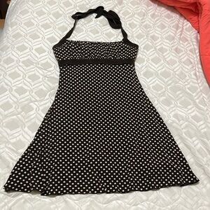 Pinup Style Polka Dot Halter Dress